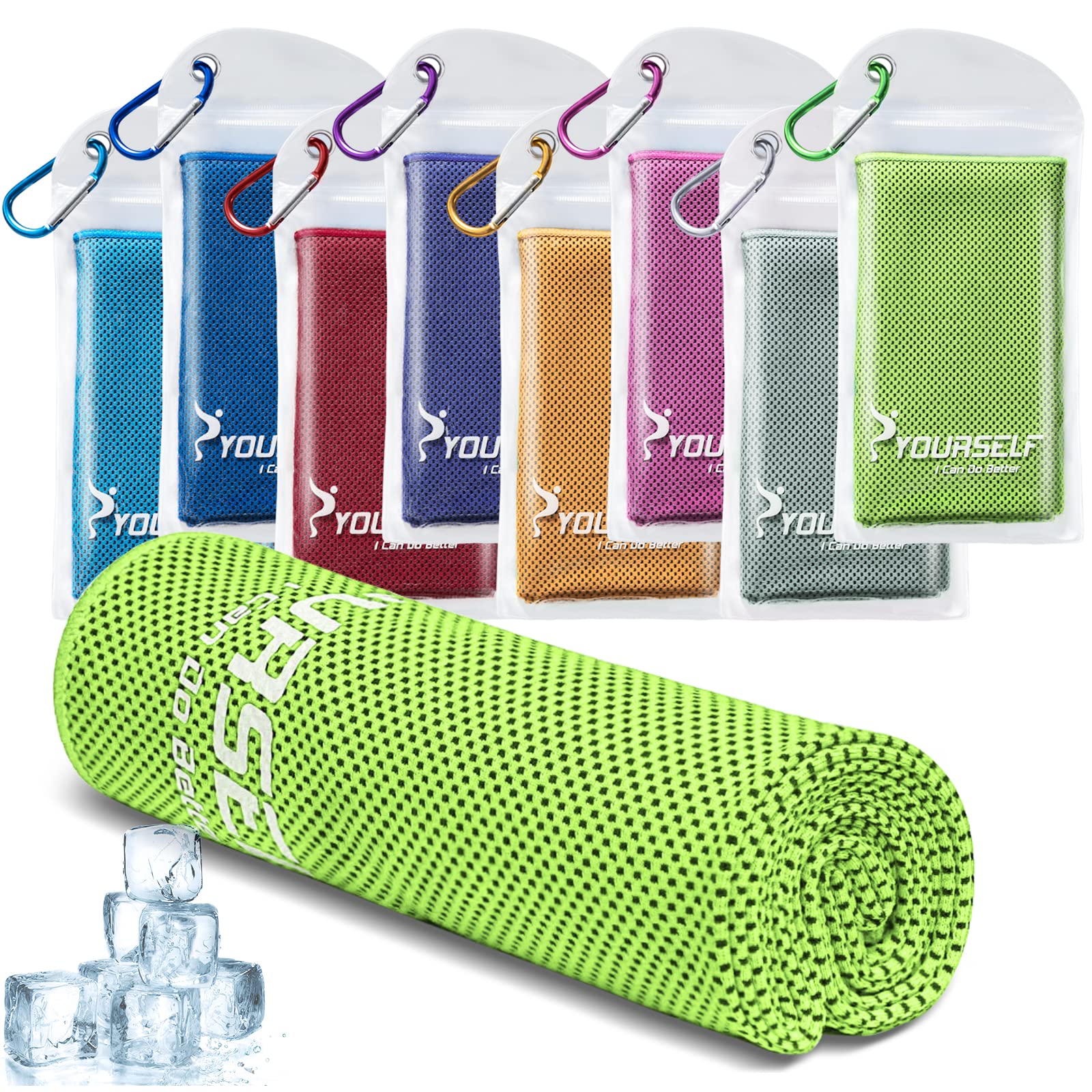 SYOURSELF Cooling Towel, Cooling Towels for Neck,40" x 12"Ice Towel for Instant Cooling Relief, Soft Breathable Chilly Towel, Perfect Yoga, Golf, Sports, Gym, Workout, Athletes Towel (1PC-Orange)