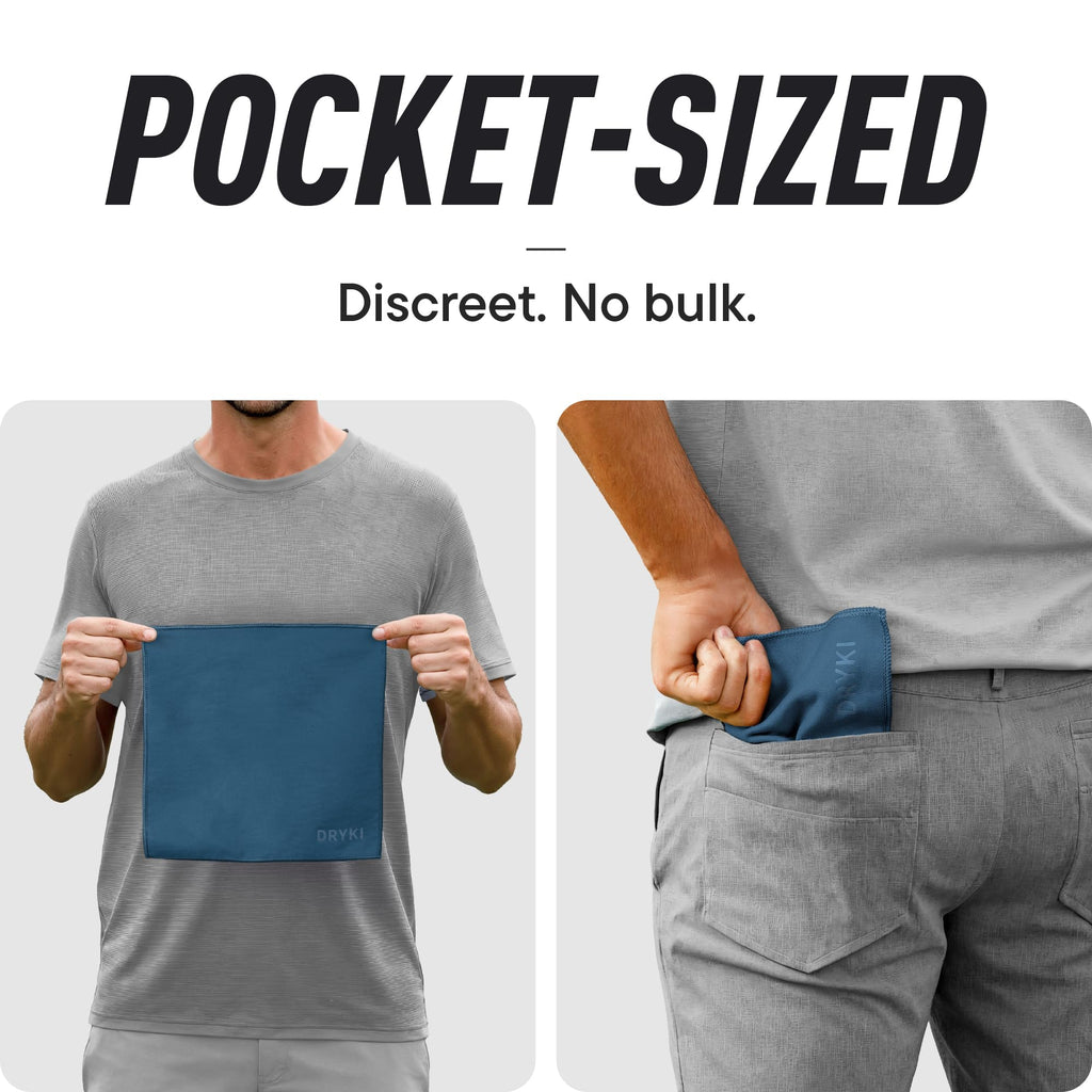 DRYKI Pocket-Sized Sweat Towels - The Original Sweat Absorbing Handkerchiefs - Quick-Dry Microfiber Sweat Rags for Face, Hands, & Body - Men & Women - Gym, Sports, and Work (Desert: 5 Pack)