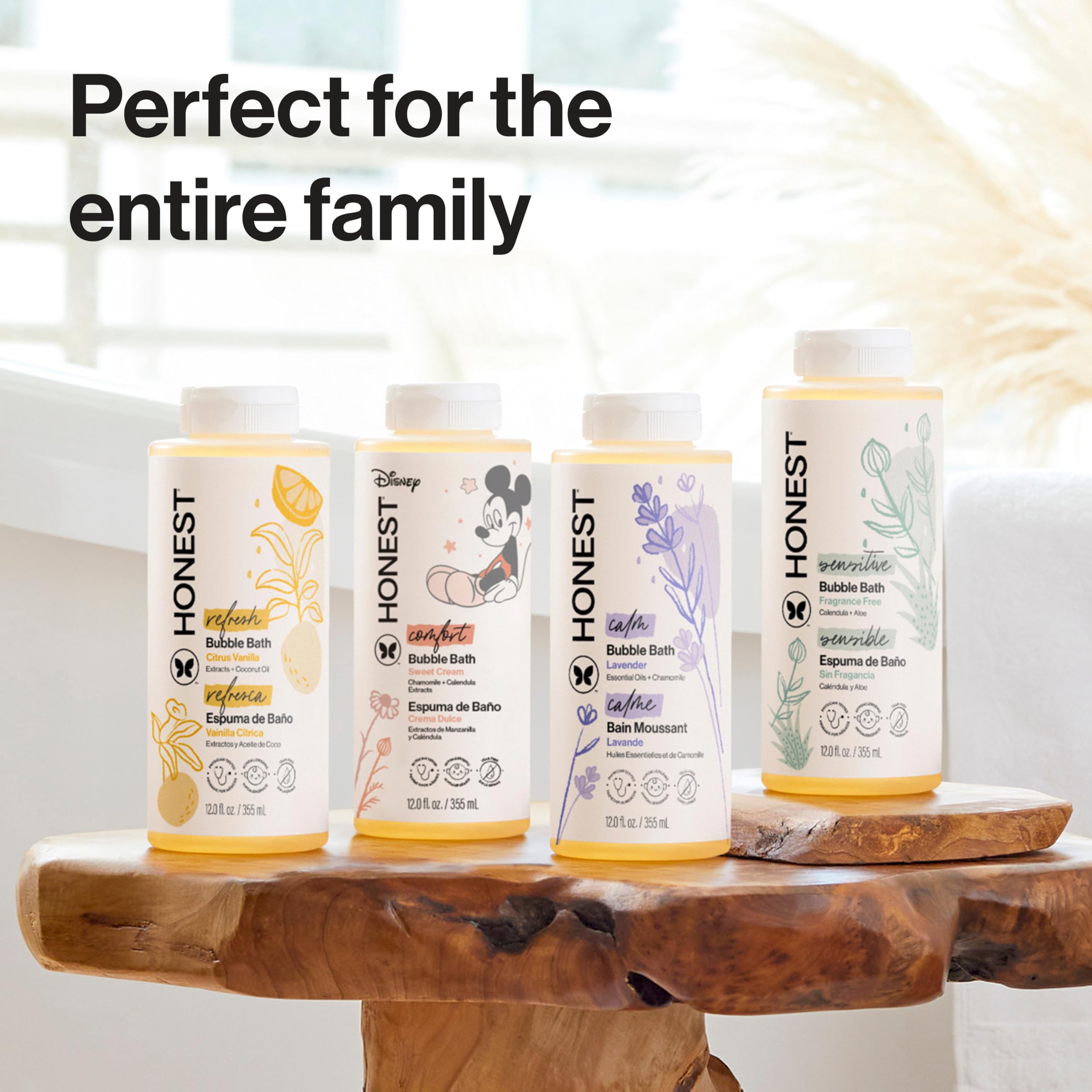 The Honest Company Foaming Bubble Bath, Naturally Derived, Tear-free, Hypoallergenic, Citrus Vanilla Refresh, 12 fl oz
