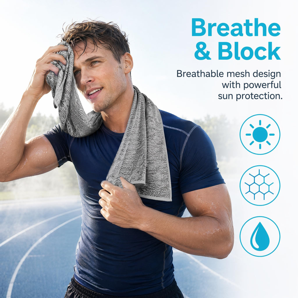 6 Pack Cooling Towel, Ice Towel for Neck, Soft Breathable Microfiber Towel, Hyper-Evaporative Cooling Towels for Yoga Sports Gym Running Workout Camping Outdoor Activities (3black+3grey)