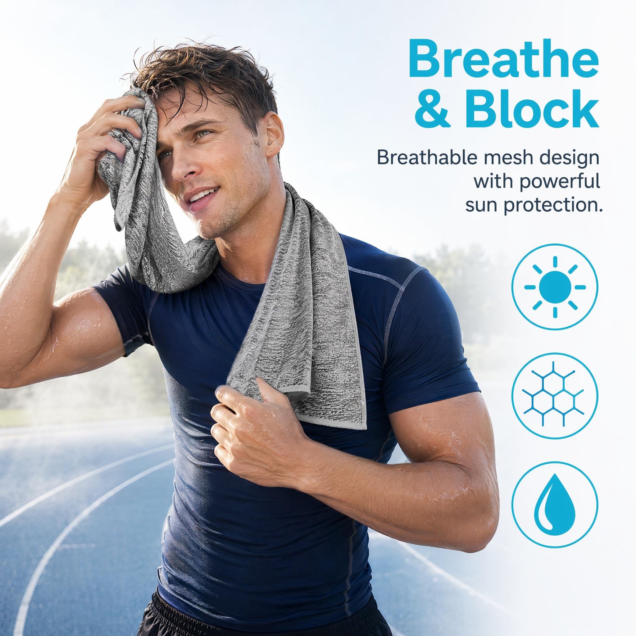 6 Pack Cooling Towel, Ice Towel for Neck, Soft Breathable Microfiber Towel, Hyper-Evaporative Cooling Towels for Yoga Sports Gym Running Workout Camping Outdoor Activities (3black+3grey)