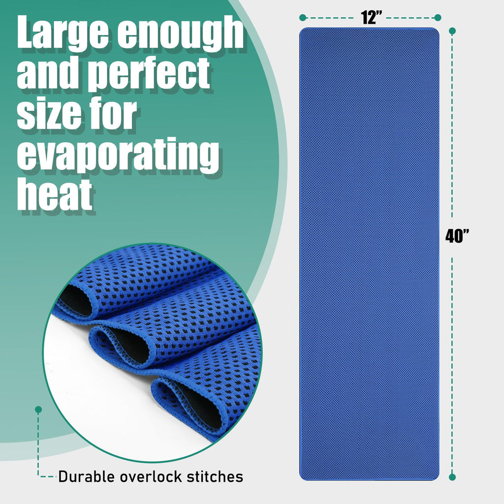 40"*12" Cooling Towels 6 PCS, Cool Towels Sports Cooling Rags for Neck and Face, Sweat Neck Cooling Towel for Hot Weather, Chilly Towels for Athletes, Yoga, Gym, Golf