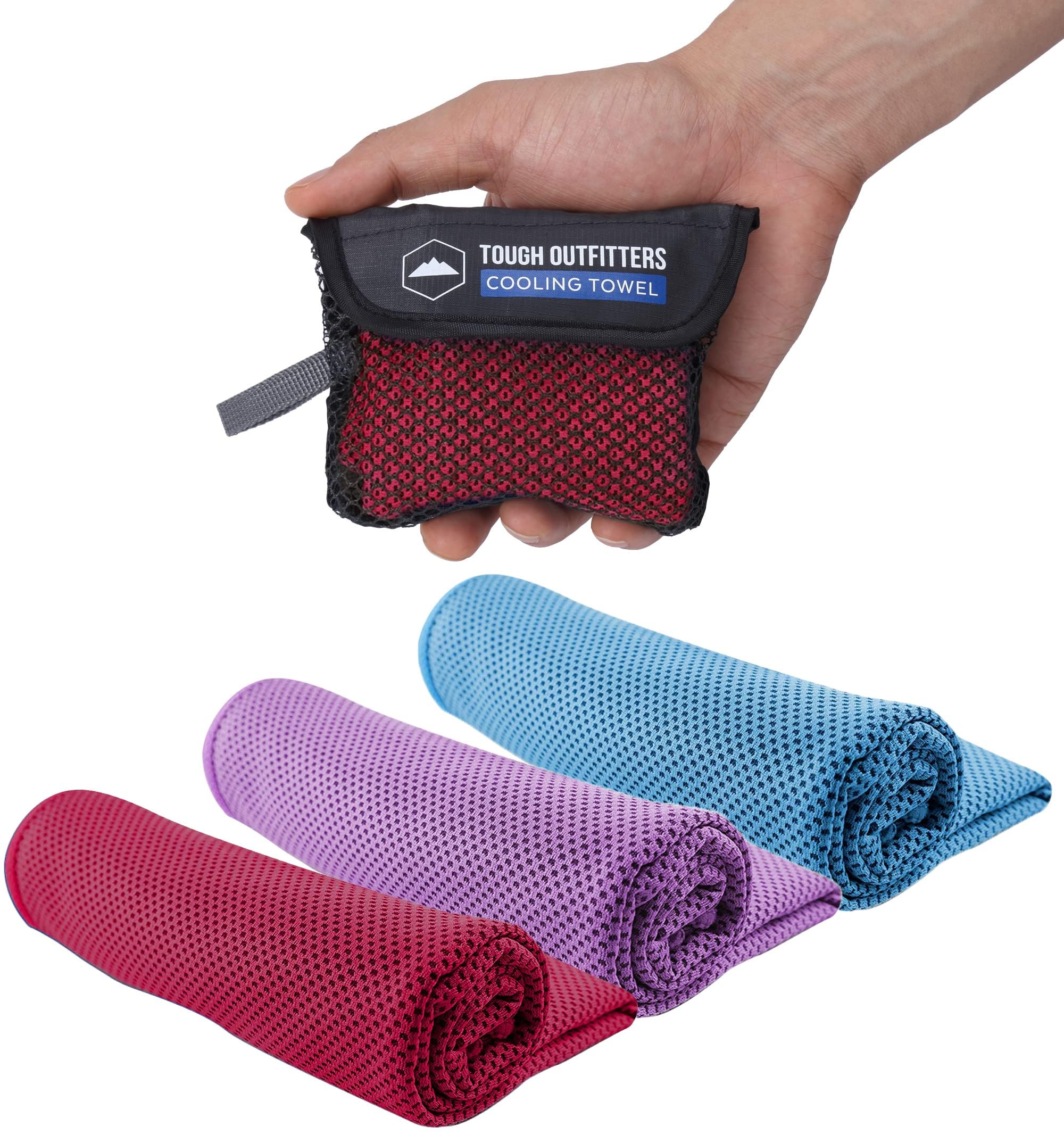 Tough Outdoors Cooling Towels for Neck Face - Neck Cooling Towel for Hot Weather Yoga Sports Golf Sweat - Instant Cold Towel