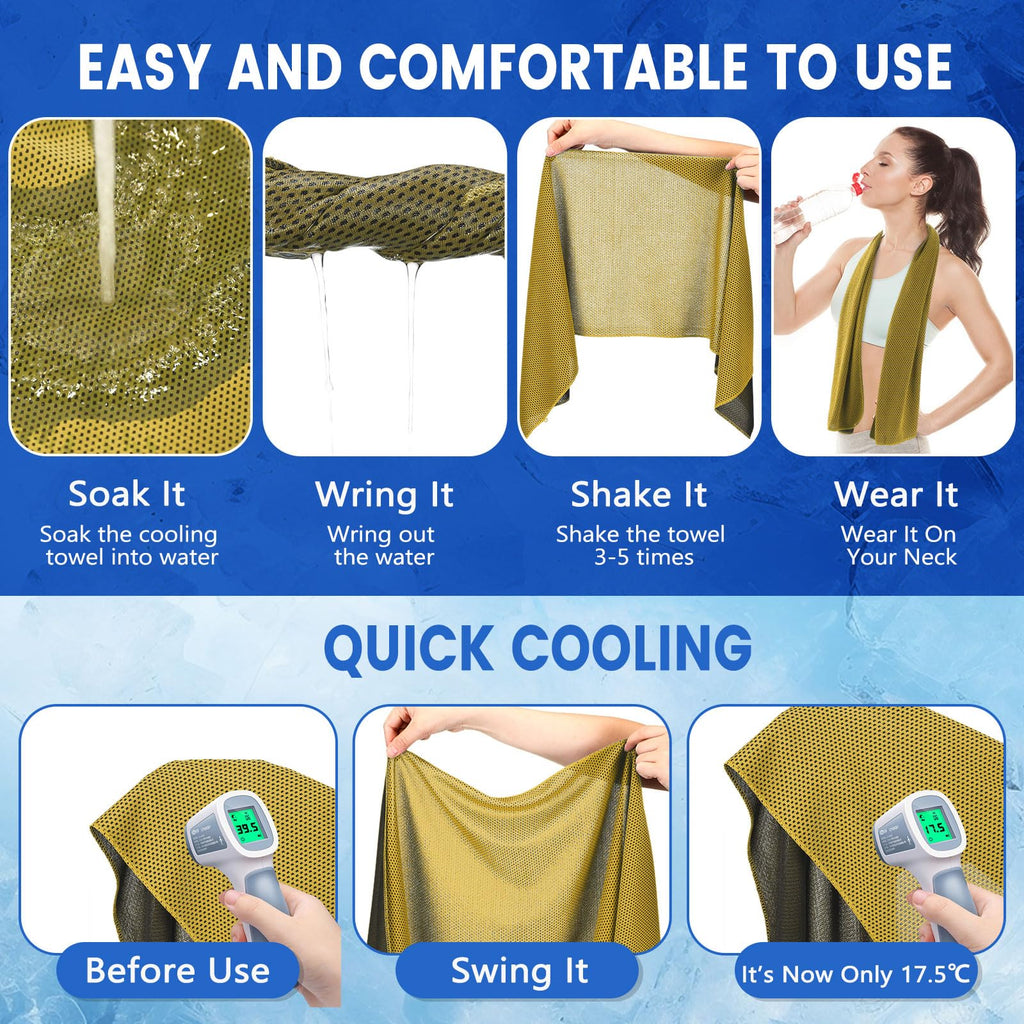 Hosuly 1000 Pack Cooling Towels Bulk 40 x 12 Inch Large Chilly Breathable Sweat Sports Cold Towels Sublimation Microfiber Ice Neck Rag for Hot Weather Workout Gym Team Gift (Dark Blue)
