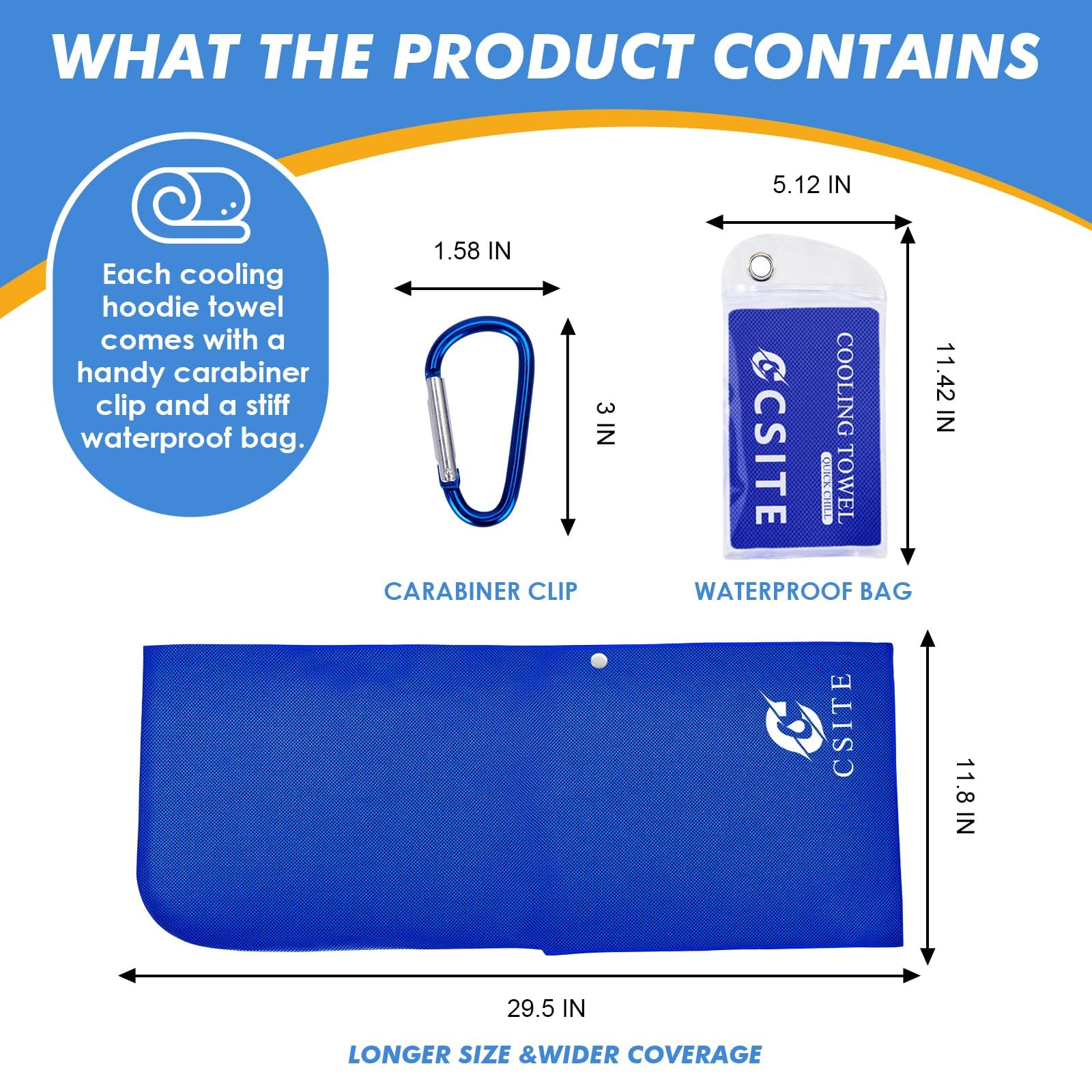 CSITE Cooling Hoodie Towels, Instant Cooling Towels for Neck and Face, UPF 50 Sun Protection, Ice Towel for Hot Weather, Head Towel for Sports, Camping, Cycling & More Activities