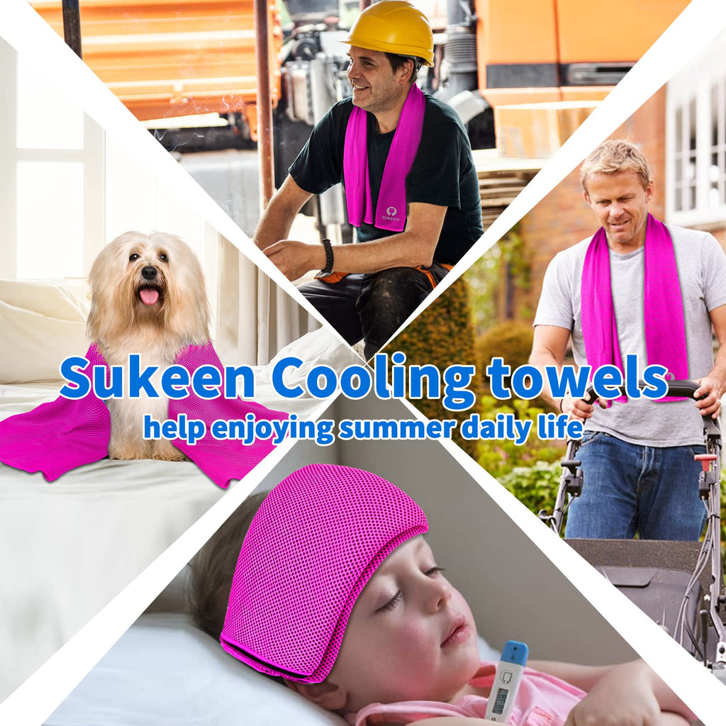 Sukeen Cooling Towel (40"x12") for Neck & Head - Soft Breathable Chilly Sweat Towel for Yoga, Golf, Gym, Camping, Running, Workout & More Activities