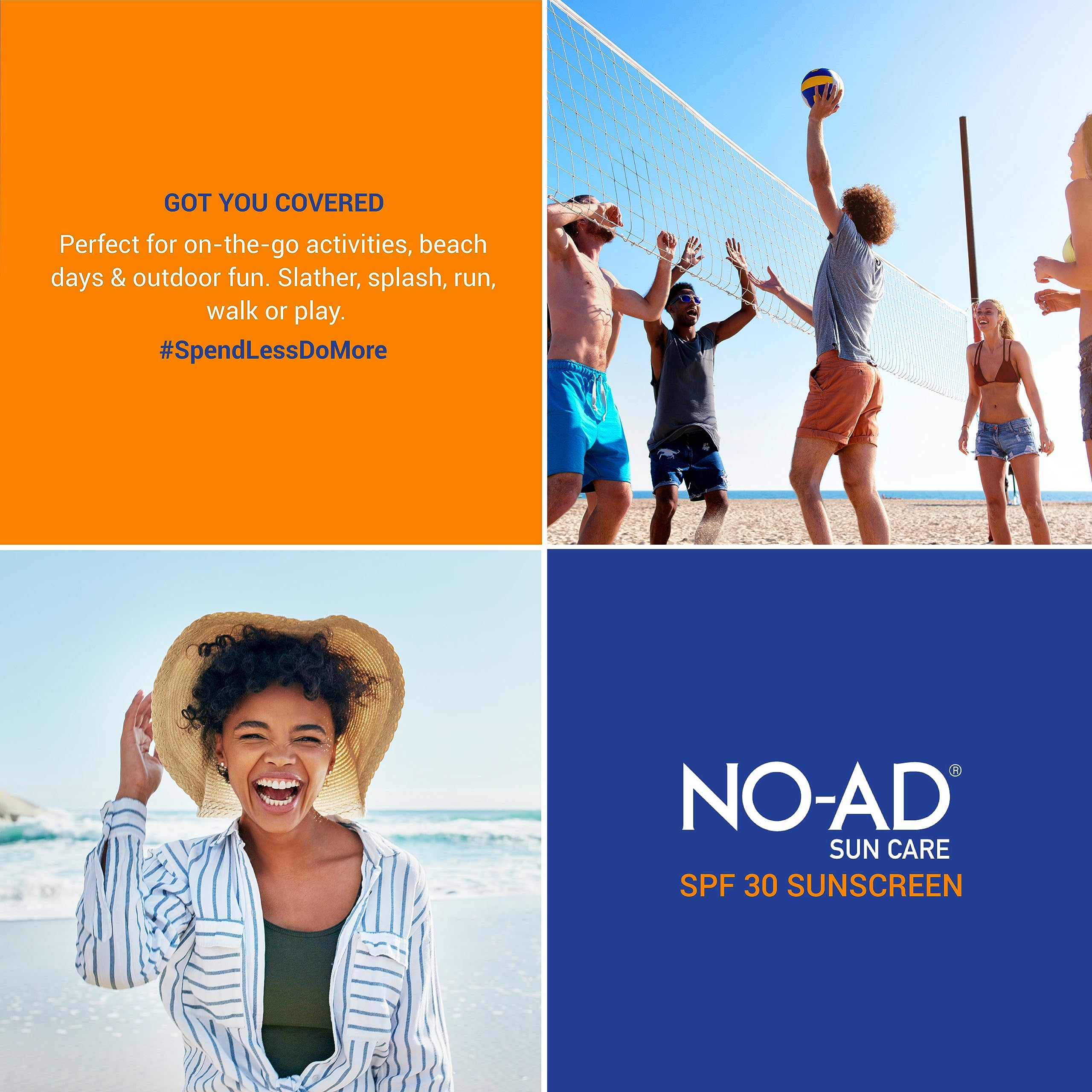 NO-AD SPF 50 SPORT Sunscreen Lotion | Hypoallergenic | Broad Spectrum UVA/UVB Protection | Water Resistant | Octinoxate & Oxybenzone Free with moisturizing Vitamin E and Aloe 16oz