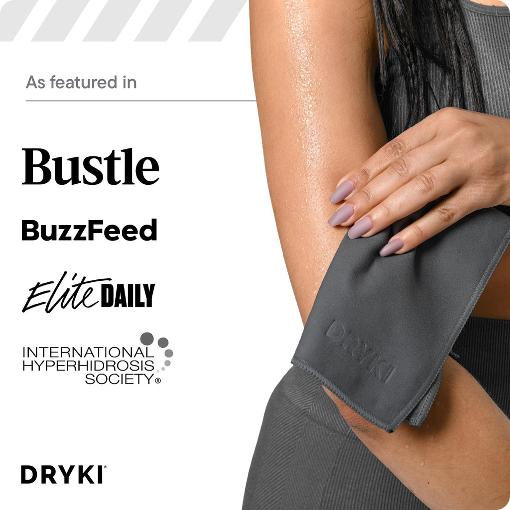 DRYKI Sweat Absorbing Handkerchiefs - The Original Pocket-Sized Sweat Towels - Quick-Dry Microfiber Sweat Rags for Face, Hands, & Body - Men & Women - Gym, Sports, and Work (Forest: 5 Pack)