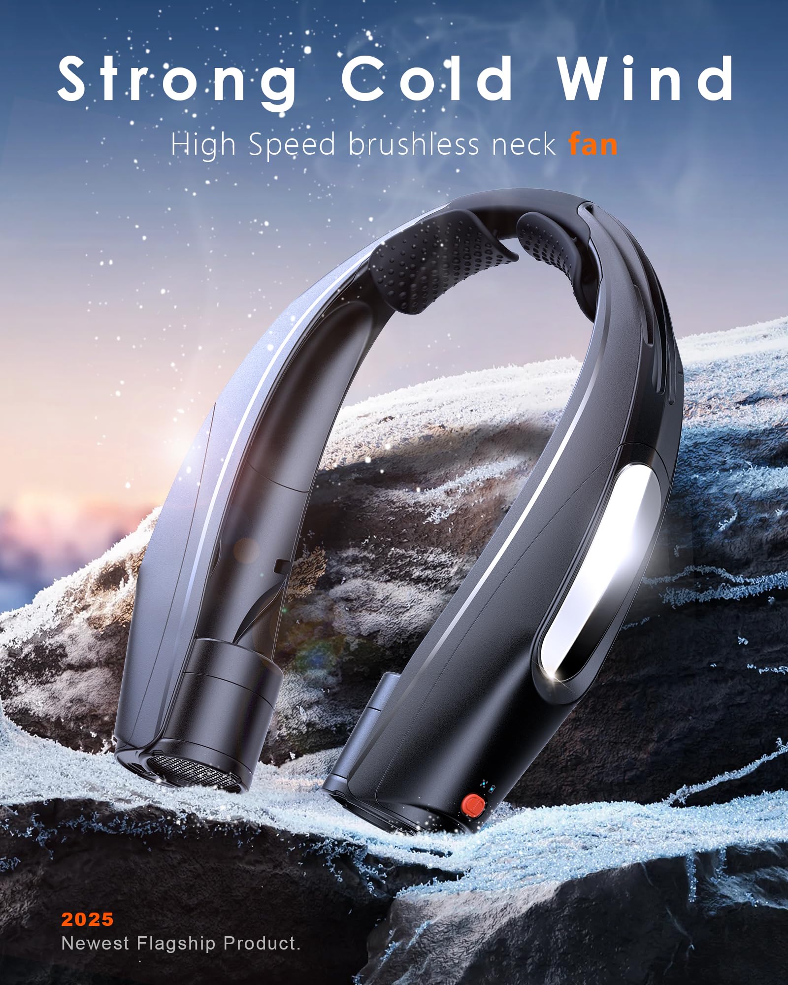 ZEEFO Portable Neck Fan, Hands Free Personal Fan- 6000mAh Battery Operated, USB Rechargeable Fan with 6 Adjustable Speeds, Cooling Wearable Fan for Home, Office, Outdoor, Trave-White