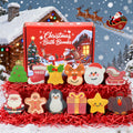 Christmas Bath Bombs for Kids, 6 Festive Shapes, Stocking Stuffer Gift Set | 6 Large Christmas Bath Bombs Offer a Fuller Soak with Colorful Fizz and Scents, Ideal Gifts for Kids and Stocking Stuffers