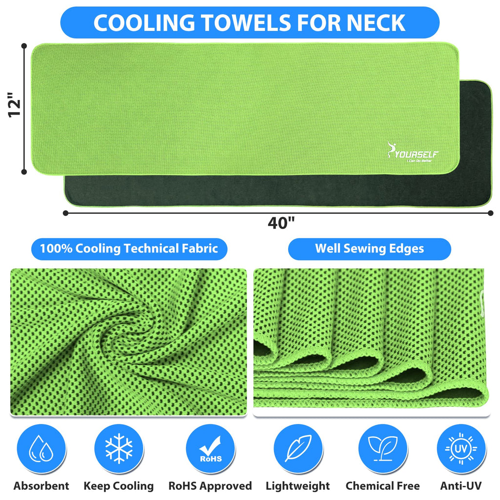 SYOURSELF Cooling Towel, Cooling Towels for Neck,40" x 12"Ice Towel for Instant Cooling Relief, Soft Breathable Chilly Towel, Perfect Yoga, Golf, Sports, Gym, Workout, Athletes Towel (1PC-Orange)