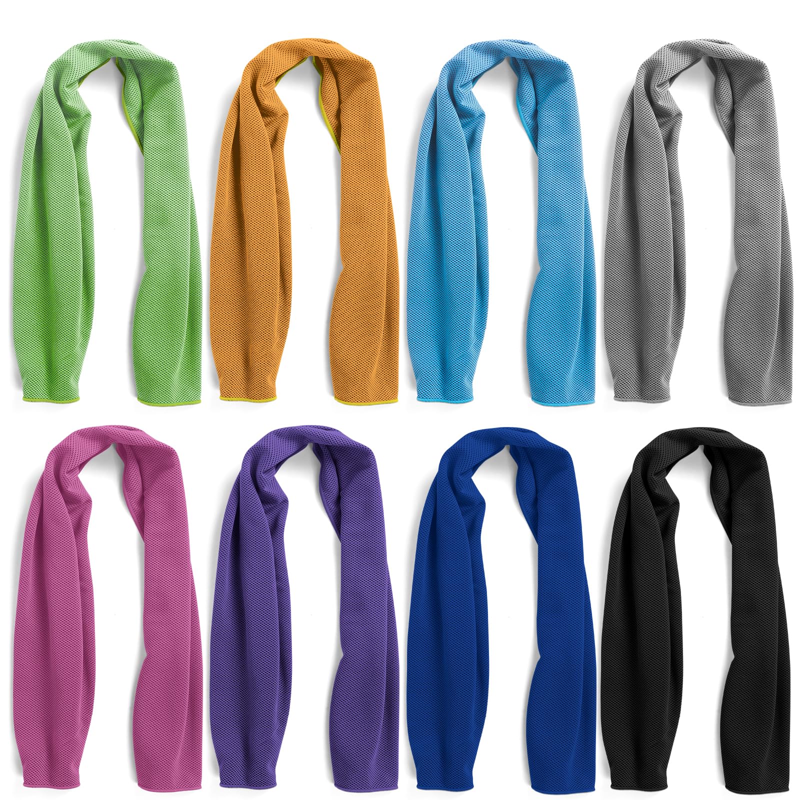 4 Pack Cooling Towels Cloth for Neck and Face, Ice Cool Towel Cold Rags for Sports Gym Fitness Yoga Running Tennis Baseball Hiking Camping(Y-4PACK-02)