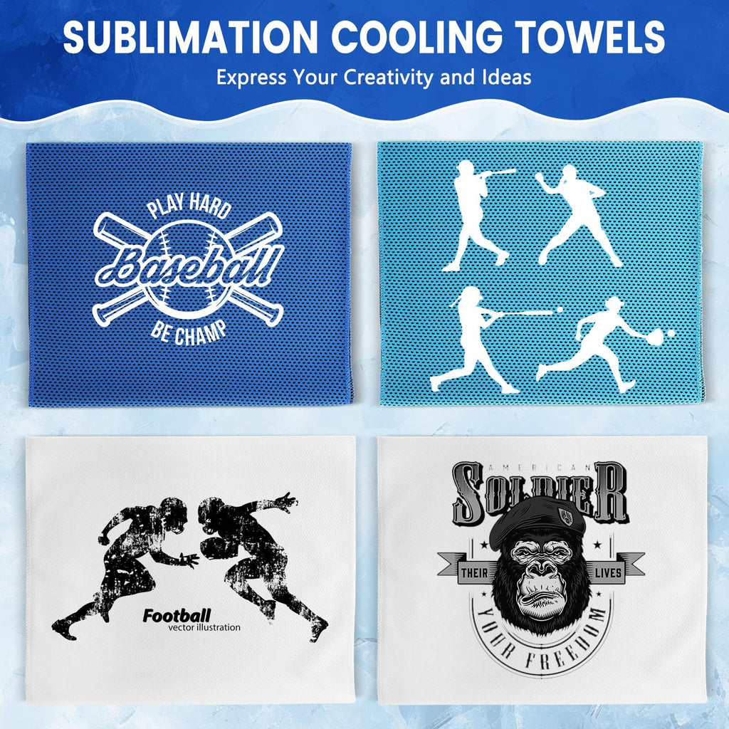 Hosuly 1000 Pack Cooling Towels Bulk 40 x 12 Inch Large Chilly Breathable Sweat Sports Cold Towels Sublimation Microfiber Ice Neck Rag for Hot Weather Workout Gym Team Gift (Dark Blue)