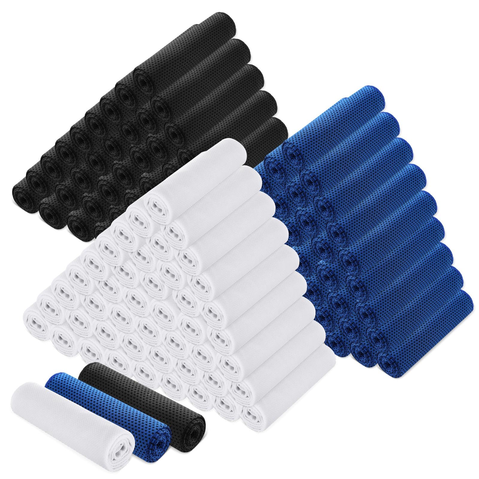 Hosuly 1000 Pack Cooling Towels Bulk 40 x 12 Inch Large Chilly Breathable Sweat Sports Cold Towels Sublimation Microfiber Ice Neck Rag for Hot Weather Workout Gym Team Gift (Dark Blue)