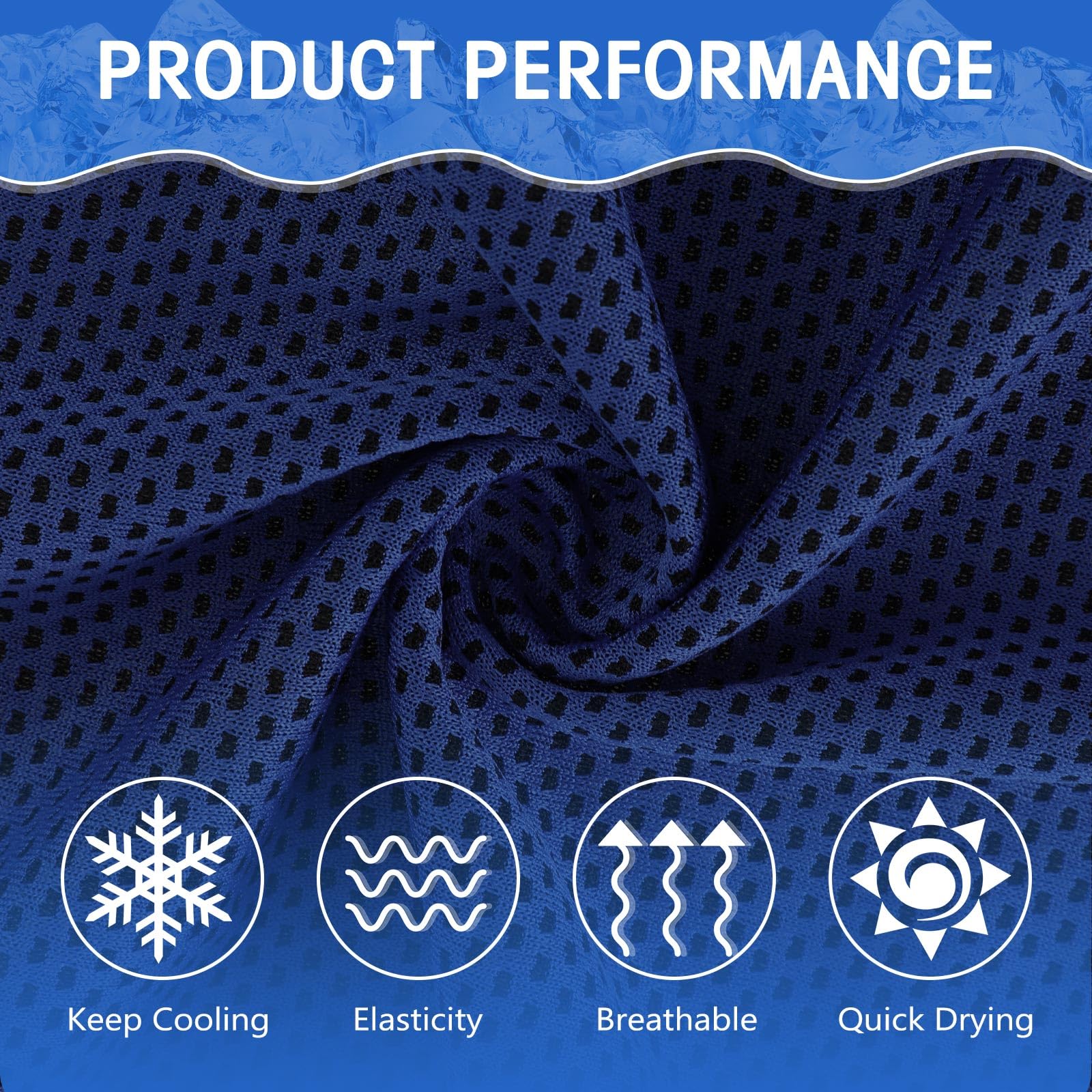 Hosuly 1000 Pack Cooling Towels Bulk 40 x 12 Inch Large Chilly Breathable Sweat Sports Cold Towels Sublimation Microfiber Ice Neck Rag for Hot Weather Workout Gym Team Gift (Dark Blue)