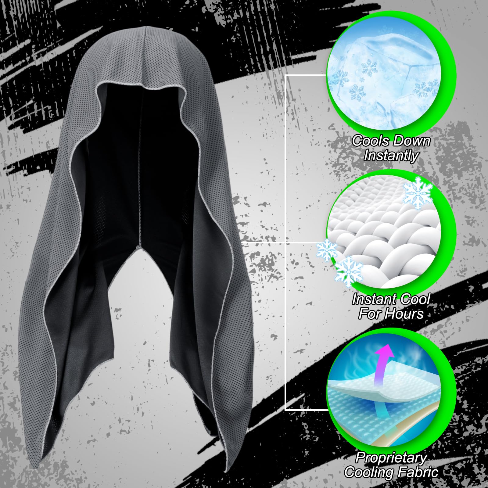Bencailor 6 Pcs Cooling Hoodie Towel for Face Sport Hood Towel Cooling Towels Neck Cooler Cooling Neck Wraps Soft Breathable Chilly Camping Towels Absorbent Microfiber Towel