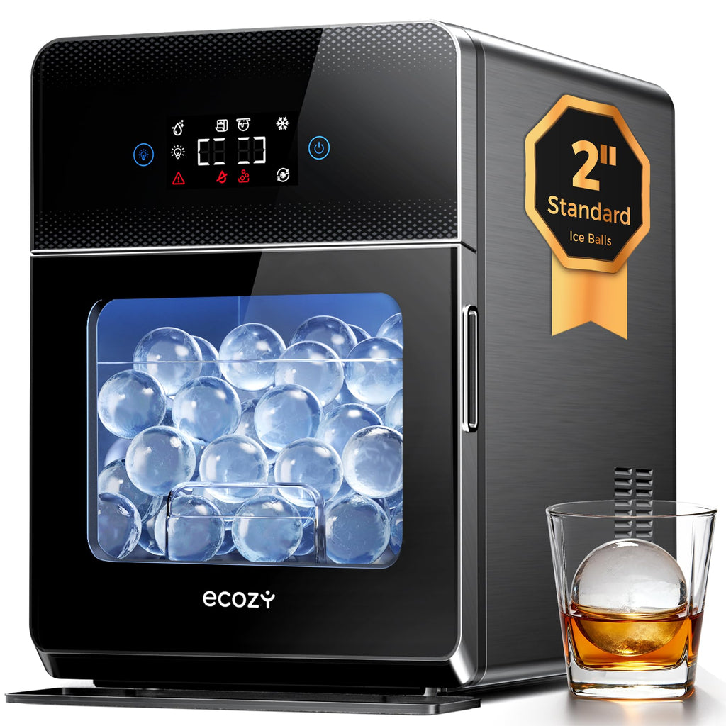 ecozy Nugget Ice Maker Dispenser Countertop, 2-in-1 Pebble Ice Machine & Water Dispenser with App Control, Sonic Crushed Ice Makers with Self-Cleaning, TDS Monitor, Measured Dispensing, 33 Lbs/Day
