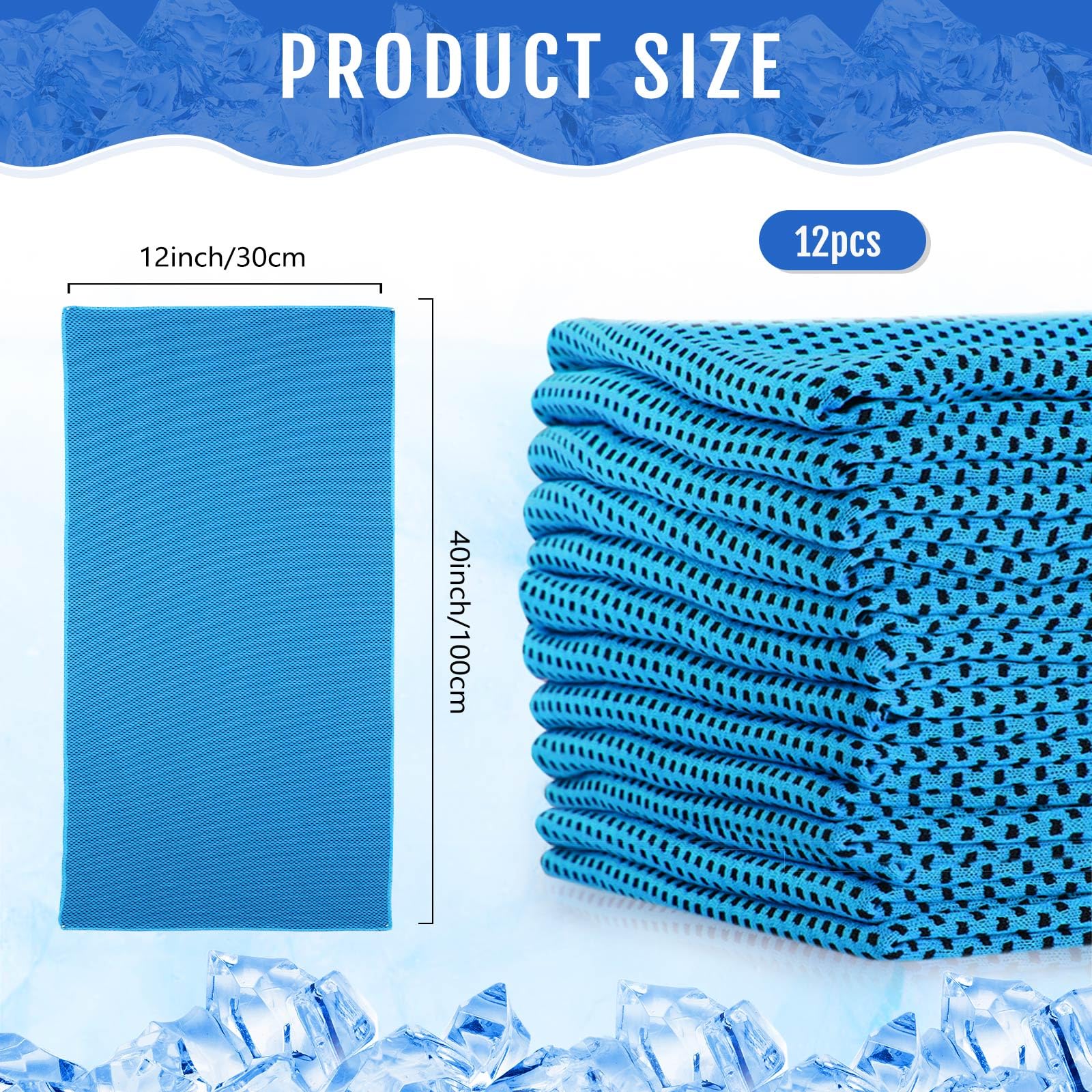 Hosuly 12 Pieces Cooling Towels, 40 x 12 Inch Ice Cool Towel for Neck and Face Microfiber Soft Breathable Chilly Rags for Yoga, Sports, Golf, Gym, Running, Workout(Purple)