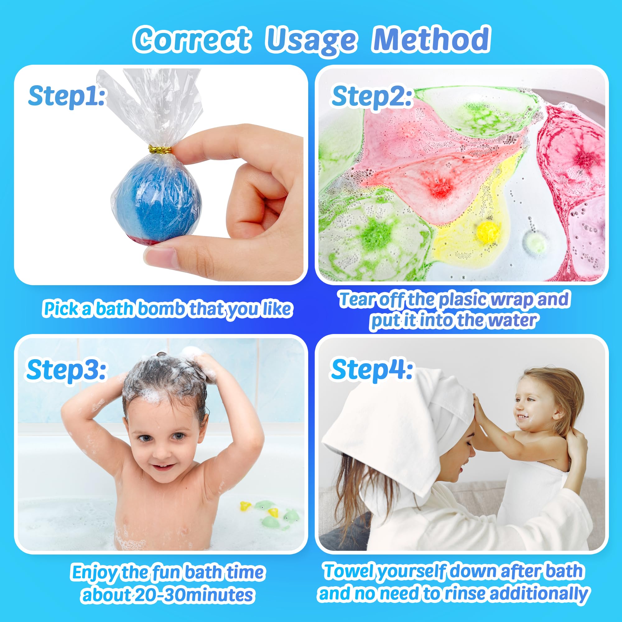 Bath Bombs for Kids, 12 Pcs Bath Bombs with Glow in The Dark Dinosura Surprise Inside, Handmade Organic Bubble Bath Ball Gift Set for Boys and Girls, Gift for Birthday Christmas Easter