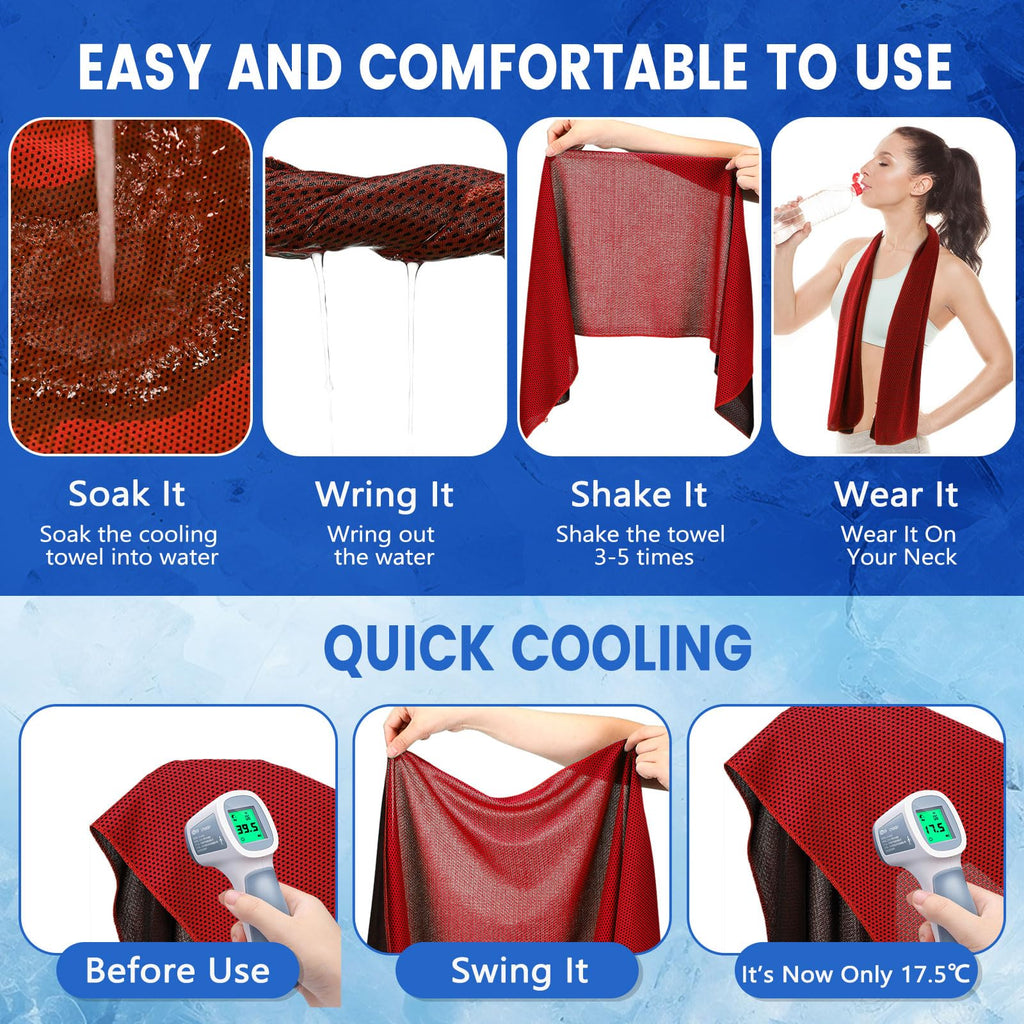 Hosuly 1000 Pack Cooling Towels Bulk 40 x 12 Inch Large Chilly Breathable Sweat Sports Cold Towels Sublimation Microfiber Ice Neck Rag for Hot Weather Workout Gym Team Gift (Dark Blue)