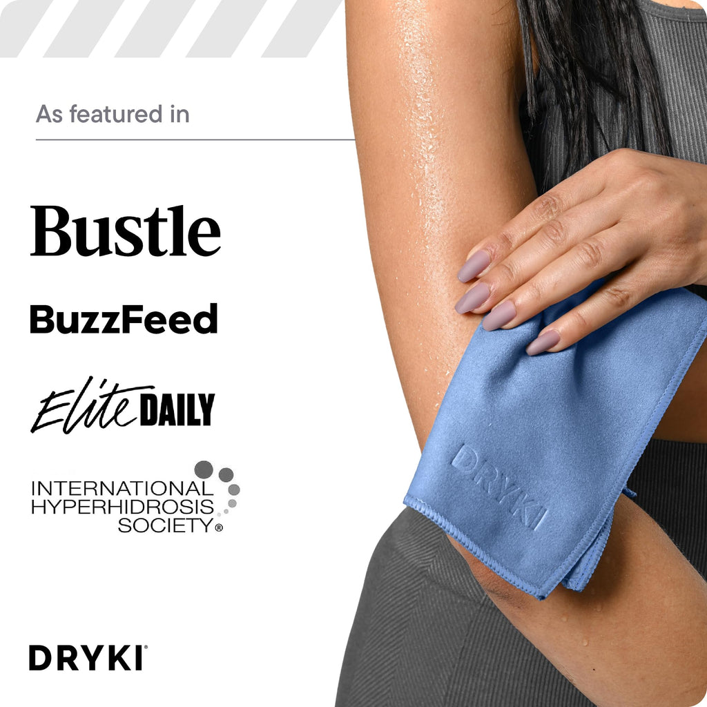 DRYKI Sweat Absorbing Handkerchiefs - The Original Pocket-Sized Sweat Towels - Quick-Dry Microfiber Sweat Rags for Face, Hands, & Body - Men & Women - Gym, Sports, and Work (Forest: 5 Pack)
