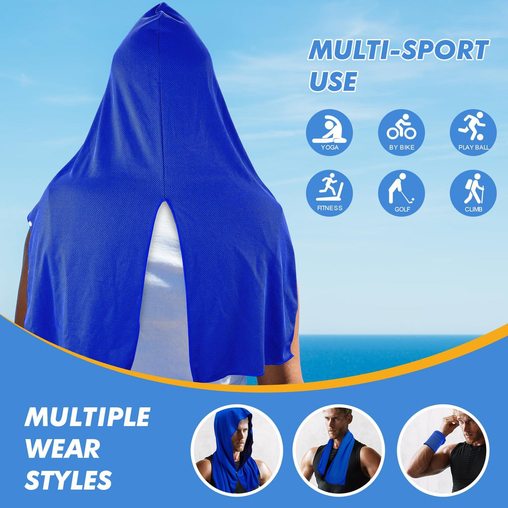 CSITE Cooling Hoodie Towels, Instant Cooling Towels for Neck and Face, UPF 50 Sun Protection, Ice Towel for Hot Weather, Head Towel for Sports, Camping, Cycling & More Activities