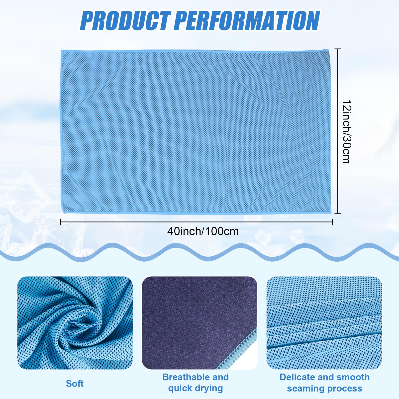 4 Pack Cooling Towels Cloth for Neck and Face, Ice Cool Towel Cold Rags for Sports Gym Fitness Yoga Running Tennis Baseball Hiking Camping(Y-4PACK-02)