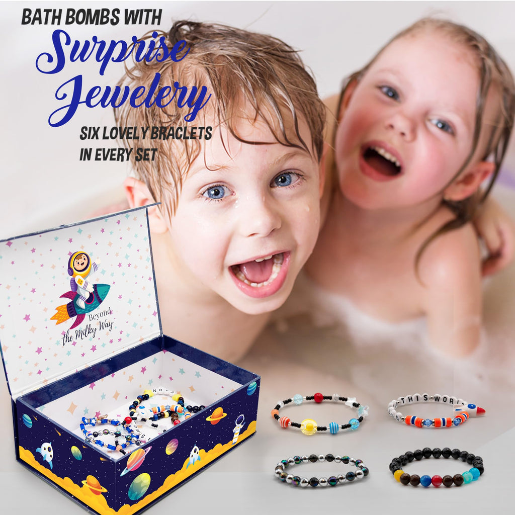 Bath Bombs for Kids with Surprise Inside - Organic Bath Fizzies with Toys Inside. All Natural, Gentle, and Kids Safe, Rainbow Spa Bath Fizz Balls, Birthday Gifts for Boys, Toddlers, Baby
