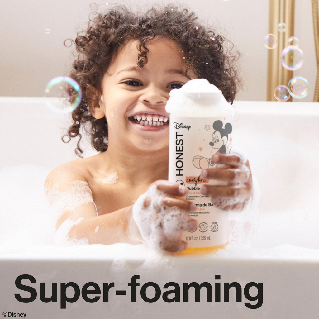 The Honest Company Foaming Bubble Bath, Naturally Derived, Tear-free, Hypoallergenic, Citrus Vanilla Refresh, 12 fl oz