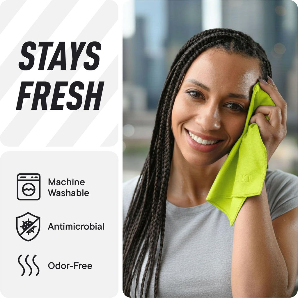 DRYKI Pocket-Sized Sweat Towels - The Original Sweat Absorbing Handkerchiefs - Quick-Dry Microfiber Sweat Rags for Face, Hands, & Body - Men & Women - Gym, Sports, and Work (Desert: 5 Pack)