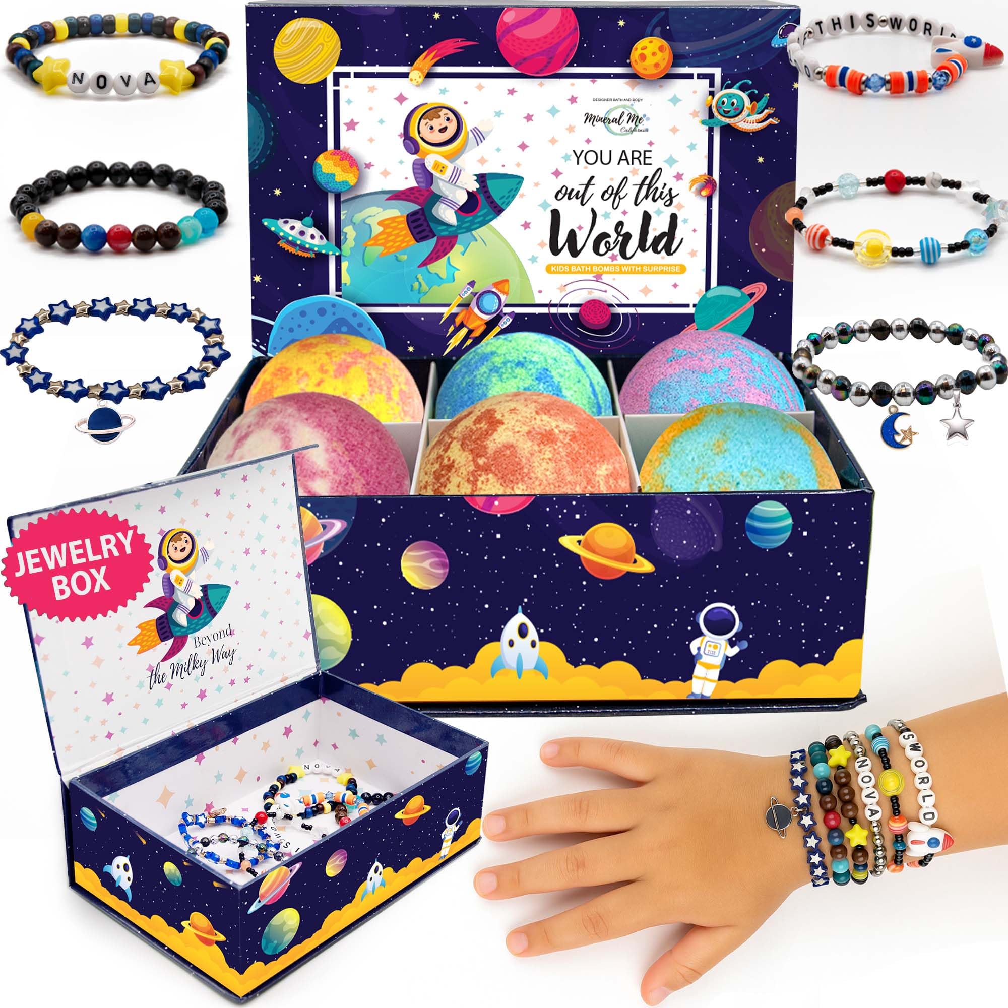Bath Bombs for Kids with Surprise Inside - Organic Bath Fizzies with Toys Inside. All Natural, Gentle, and Kids Safe, Rainbow Spa Bath Fizz Balls, Birthday Gifts for Boys, Toddlers, Baby