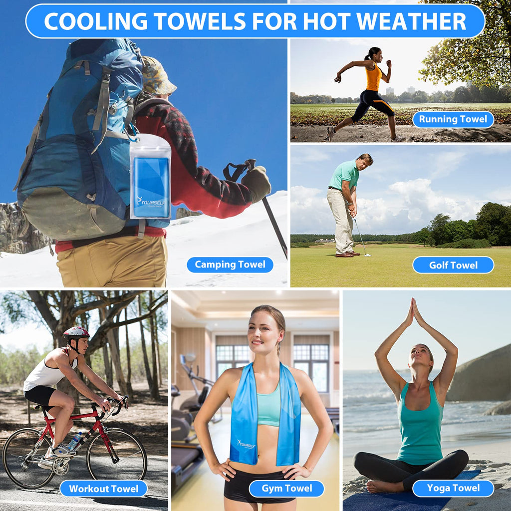 SYOURSELF Cooling Towel, Cooling Towels for Neck,40" x 12"Ice Towel for Instant Cooling Relief, Soft Breathable Chilly Towel, Perfect Yoga, Golf, Sports, Gym, Workout, Athletes Towel (1PC-Orange)