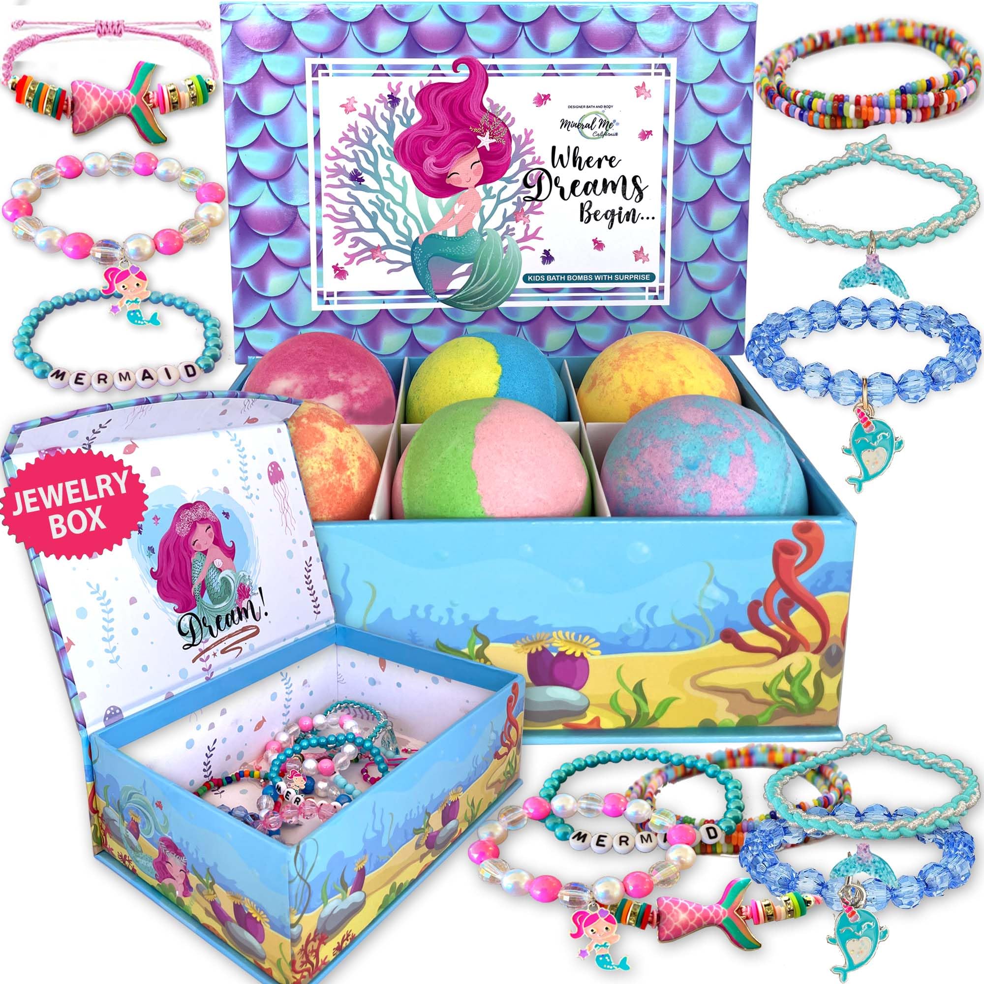 Bath Bombs for Kids with Surprise Inside - Organic Bath Fizzies with Toys Inside. All Natural, Gentle, and Kids Safe, Rainbow Spa Bath Fizz Balls, Birthday Gifts for Boys, Toddlers, Baby