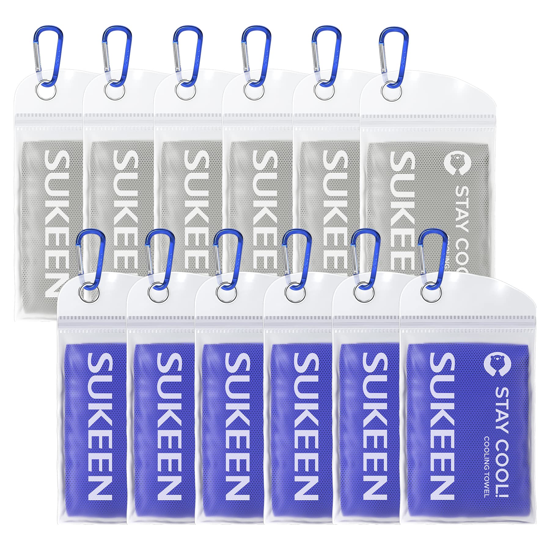 Sukeen Cooling Towel (40"x12") for Neck & Head - Soft Breathable Chilly Sweat Towel for Yoga, Golf, Gym, Camping, Running, Workout & More Activities