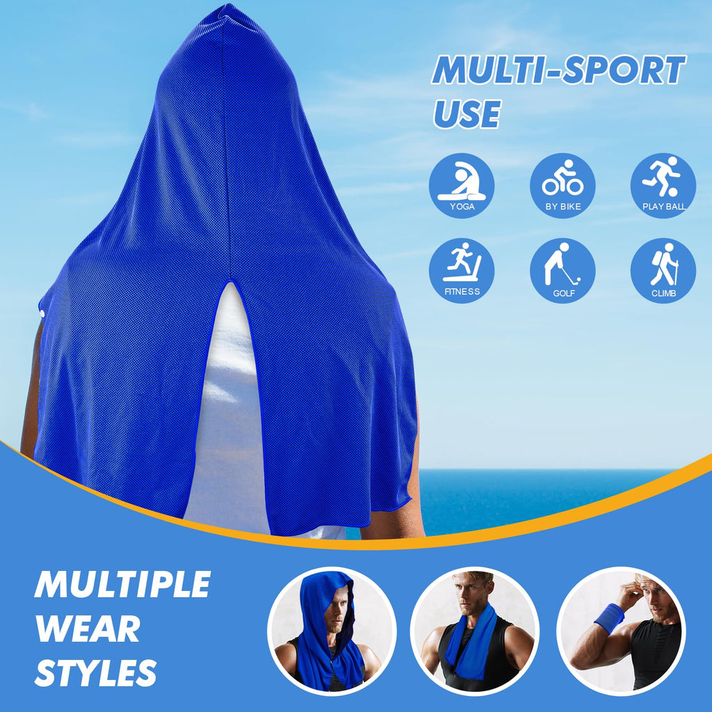 CSITE Cooling Hoodie Towels, Instant Cooling Towels for Neck and Face, UPF 50 Sun Protection, Ice Towel for Hot Weather, Head Towel for Sports, Camping, Cycling & More Activities