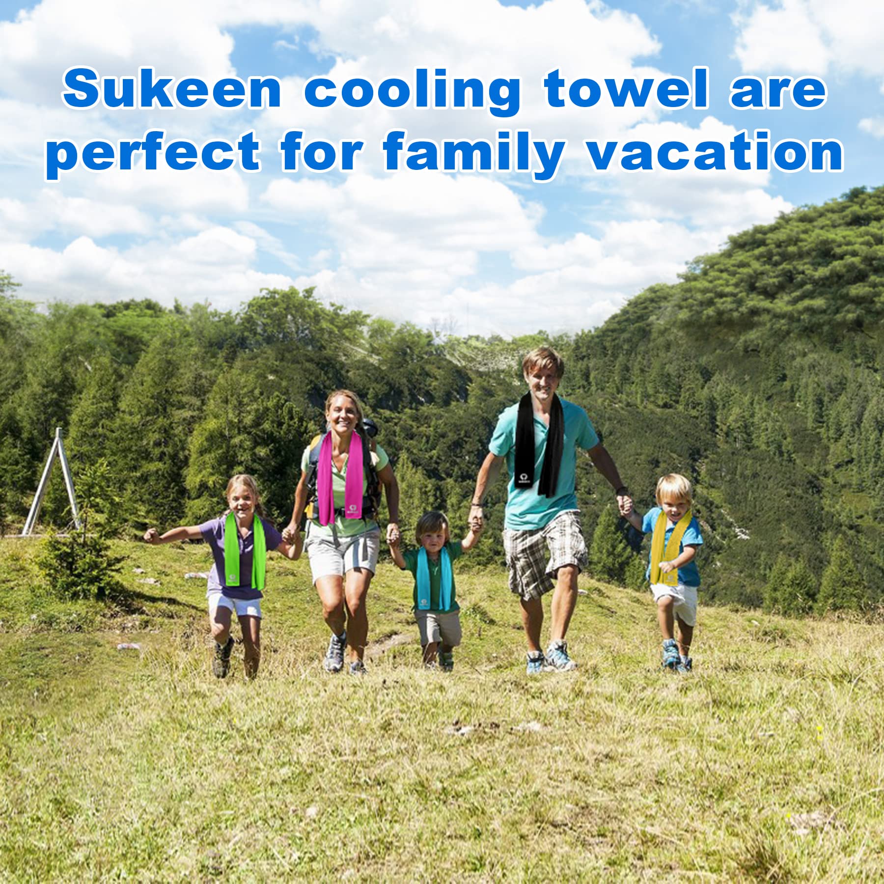 Sukeen 4Pack Cooling Towel (40"x12"),Ice Towel,Soft Breathable Chilly Towel,Microfiber Towel for Yoga,Sport,Running,Gym,Workout,Camping,Fitness,Workout & More Activities