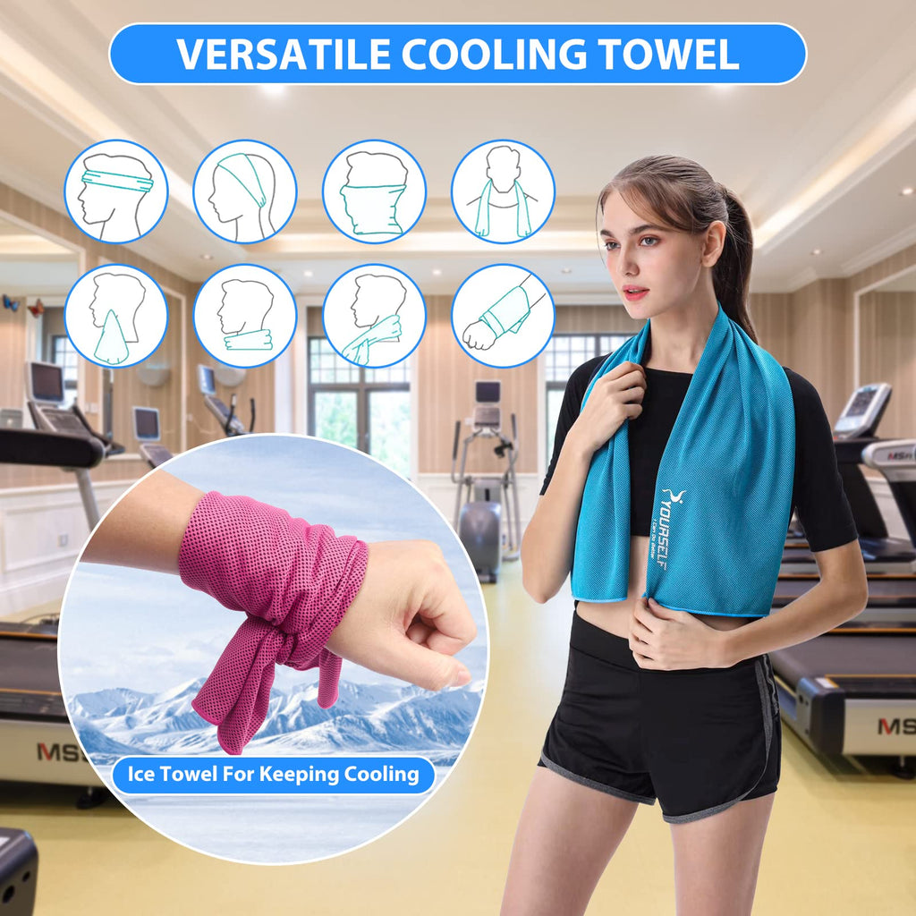 SYOURSELF Cooling Towel, Cooling Towels for Neck,40" x 12"Ice Towel for Instant Cooling Relief, Soft Breathable Chilly Towel, Perfect Yoga, Golf, Sports, Gym, Workout, Athletes Towel (1PC-Orange)