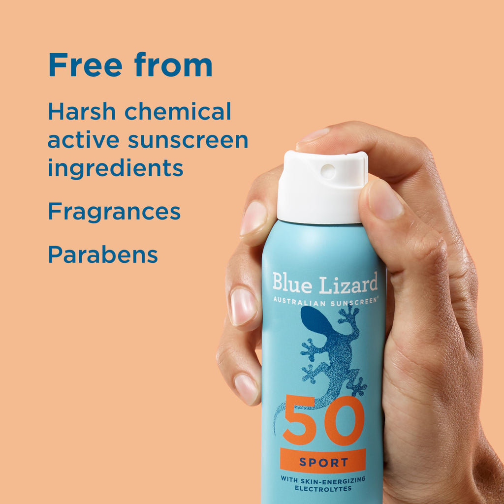Blue Lizard Sensitive Mineral SPF 50 Spray, Dermatologist-Recommended Brand, Broad-Spectrum UVA/UVB Protection, Water-Resistant, Zinc Oxide Formula, 5 oz