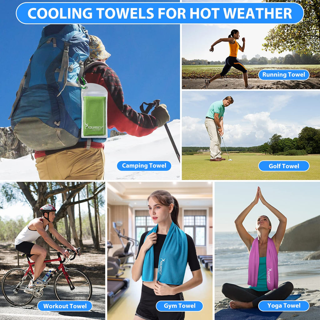 SYOURSELF Cooling Towel, Cooling Towels for Neck,40" x 12"Ice Towel for Instant Cooling Relief, Soft Breathable Chilly Towel, Perfect Yoga, Golf, Sports, Gym, Workout, Athletes Towel (1PC-Orange)