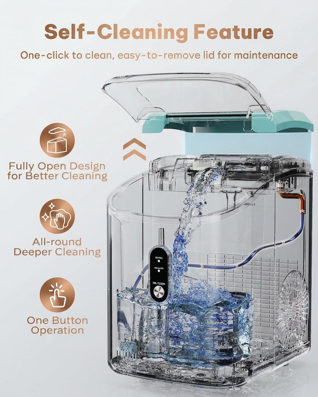 Silonn Nugget Ice Maker Countertop, Pellet Ice Machine with Self-Cleaning Function, Sonic Ice Maker Produces 36lbs of Chewable Ice in 24 Hours, Ideal for Home Kitchen and Office (Black)