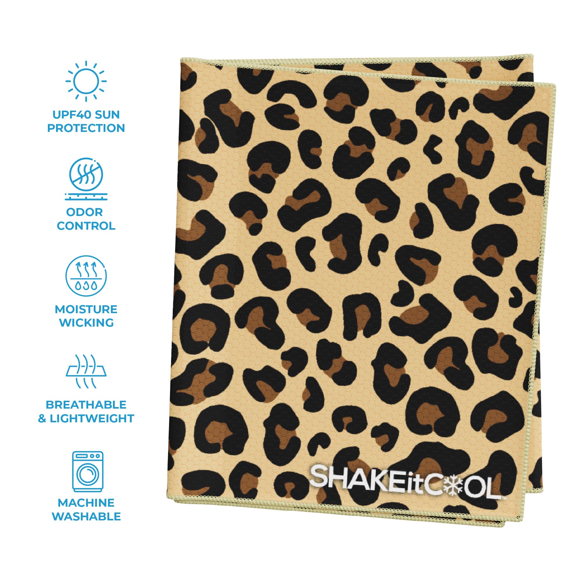 SHAKEitCOOL Extended Size Cooling Towel – Be Cool in Style - Heat Relief, Soft, Lightweight, Sun Protection, Easy Clean - Perfect for Biking, Hiking, Running, Yoga, Golf - Blue Purple Wave M