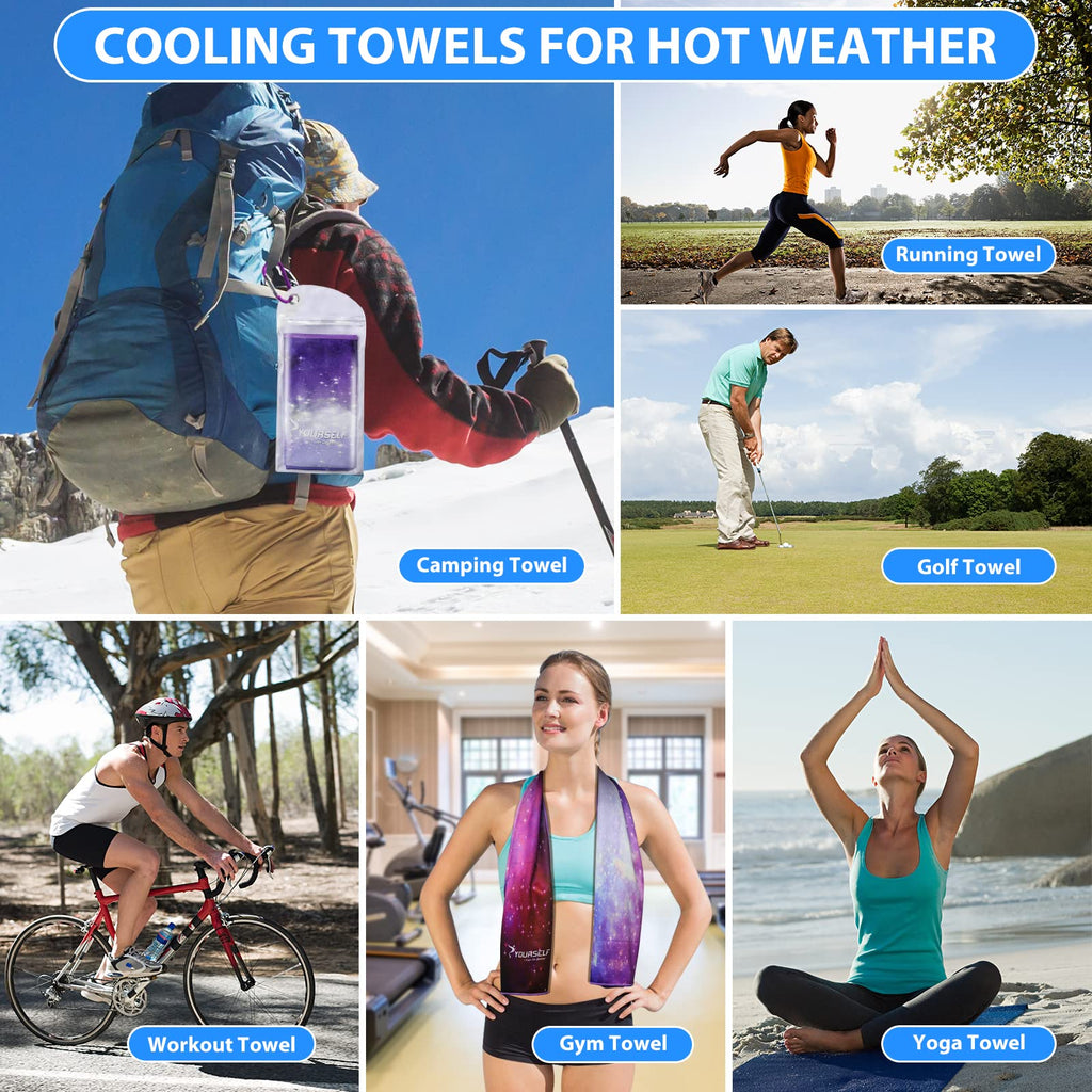 SYOURSELF Cooling Towel, Cooling Towels for Neck,40" x 12"Ice Towel for Instant Cooling Relief, Soft Breathable Chilly Towel, Perfect Yoga, Golf, Sports, Gym, Workout, Athletes Towel (1PC-Orange)
