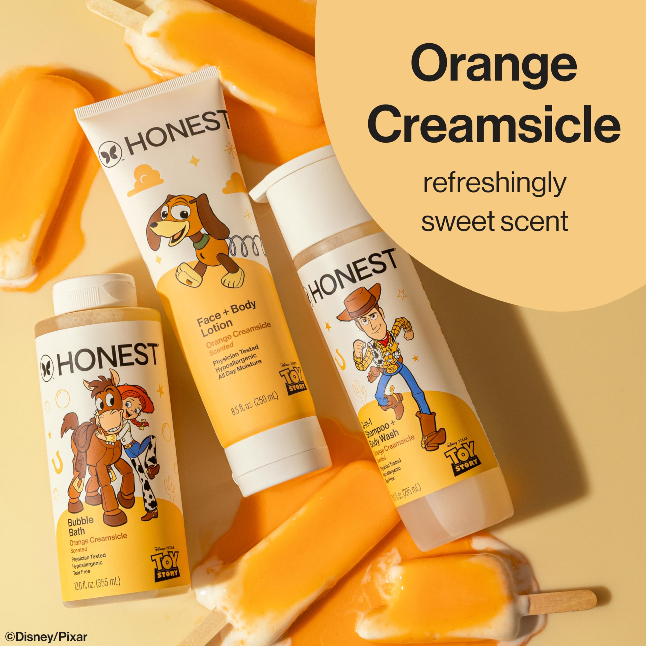 The Honest Company Foaming Bubble Bath, Naturally Derived, Tear-free, Hypoallergenic, Citrus Vanilla Refresh, 12 fl oz