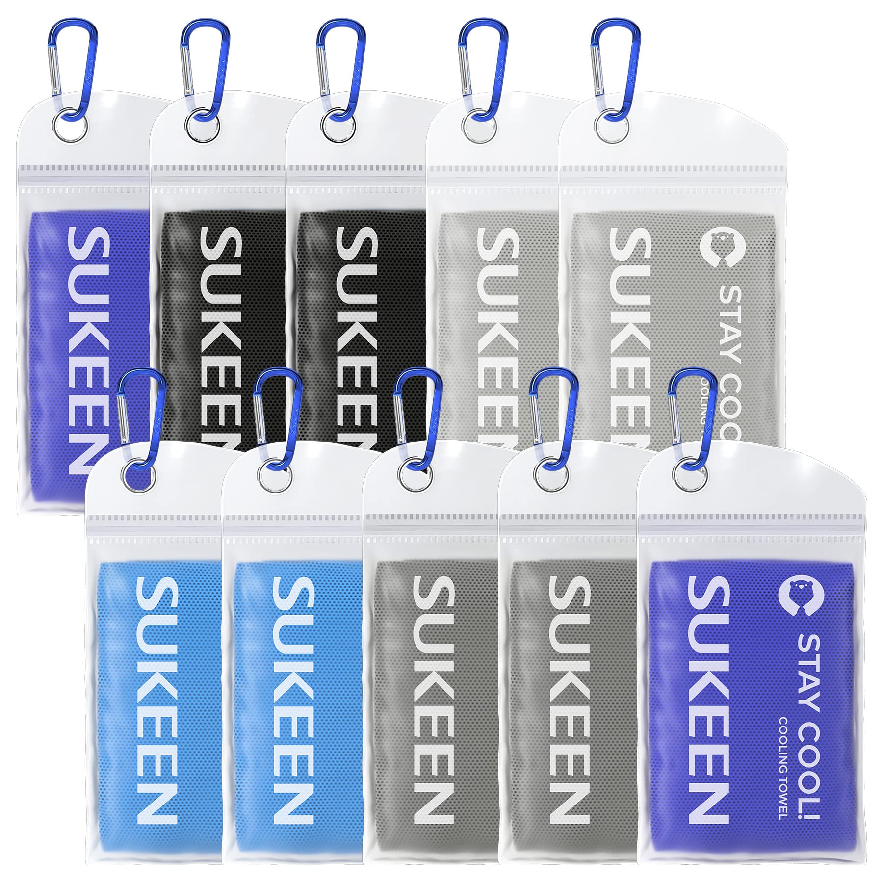 Sukeen Cooling Towel (40"x12") for Neck & Head - Soft Breathable Chilly Sweat Towel for Yoga, Golf, Gym, Camping, Running, Workout & More Activities