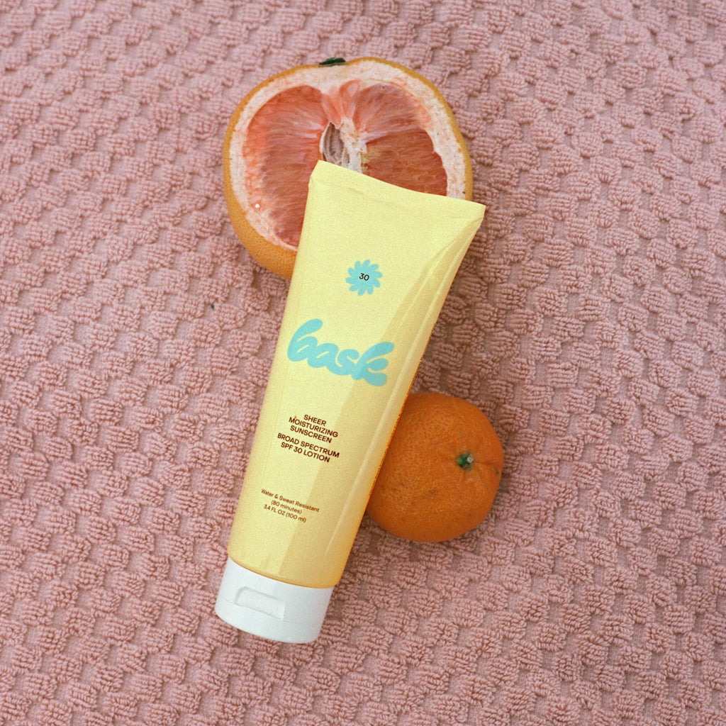 Bask SPF 50 Sheer Moisturizing Sunscreen Lotion - Broad Spectrum UVA/UVB Protection, Dermatologist Recommended, Hydrating, Lightweight & Non-Greasy, No White Cast, Travel Size, 3.4 fl oz