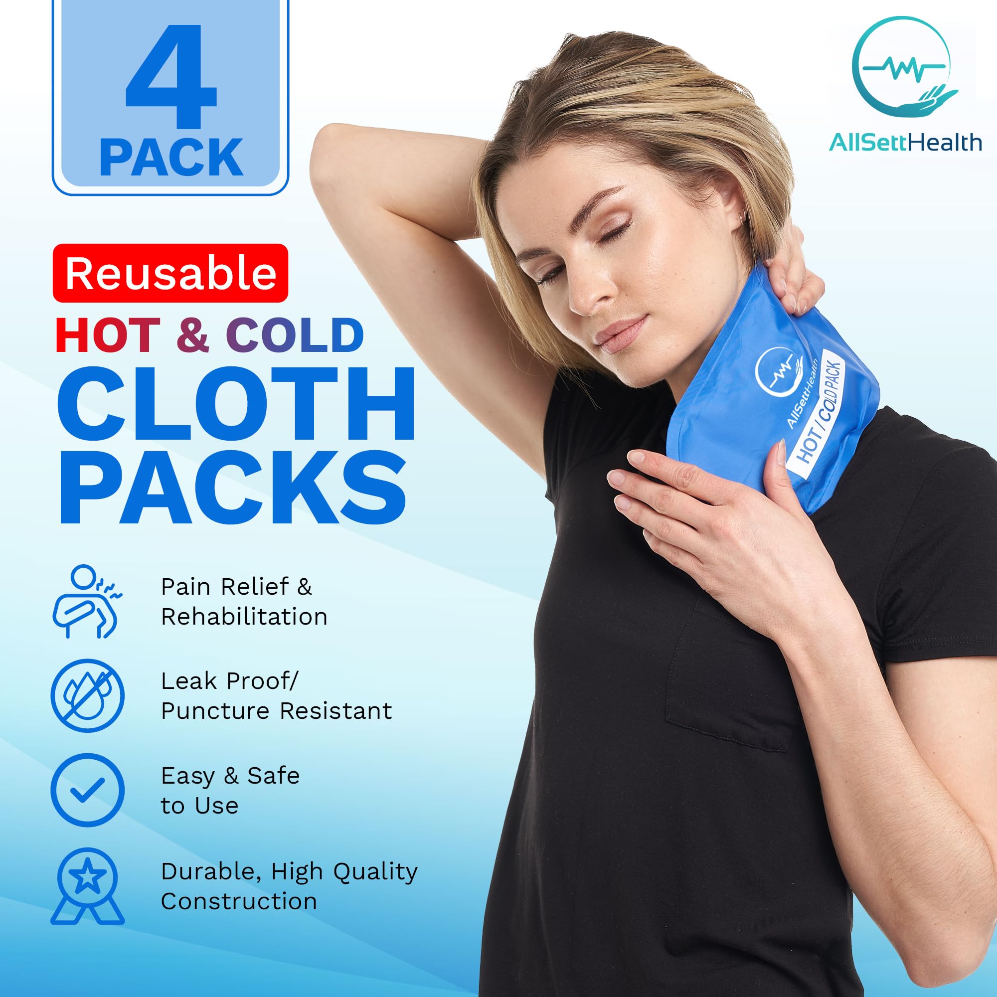 Neck Ice Pack Wrap with 2 Reusable Gel Ice Packs, Flexible Ice Wrap for Neck, Shoulders, Knees, Wrists, Soft Cooling Towel Compress for Post Surgery, Tonsillectomy, Migraine, Sore Muscle Pain Relief