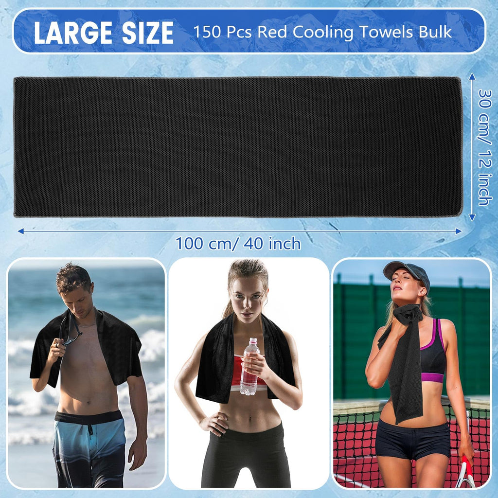 Hosuly 1000 Pack Cooling Towels Bulk 40 x 12 Inch Large Chilly Breathable Sweat Sports Cold Towels Sublimation Microfiber Ice Neck Rag for Hot Weather Workout Gym Team Gift (Dark Blue)