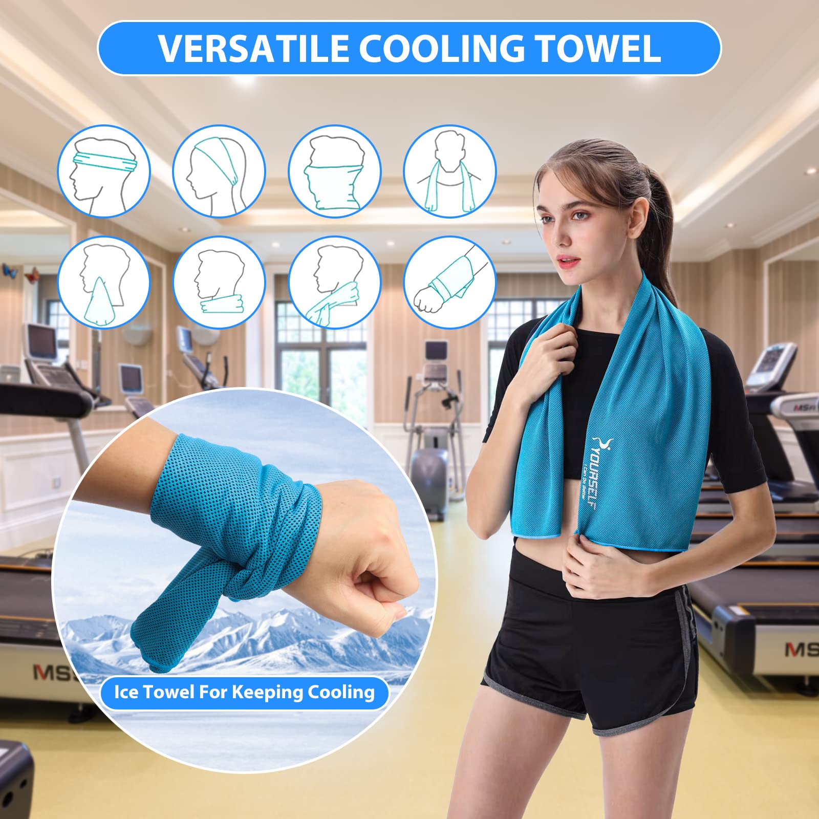 SYOURSELF Cooling Towel, Cooling Towels for Neck,40" x 12"Ice Towel for Instant Cooling Relief, Soft Breathable Chilly Towel, Perfect Yoga, Golf, Sports, Gym, Workout, Athletes Towel (1PC-Orange)