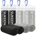 Sukeen 4Pack Cooling Towel (40"x12"),Ice Towel,Soft Breathable Chilly Towel,Microfiber Towel for Yoga,Sport,Running,Gym,Workout,Camping,Fitness,Workout & More Activities