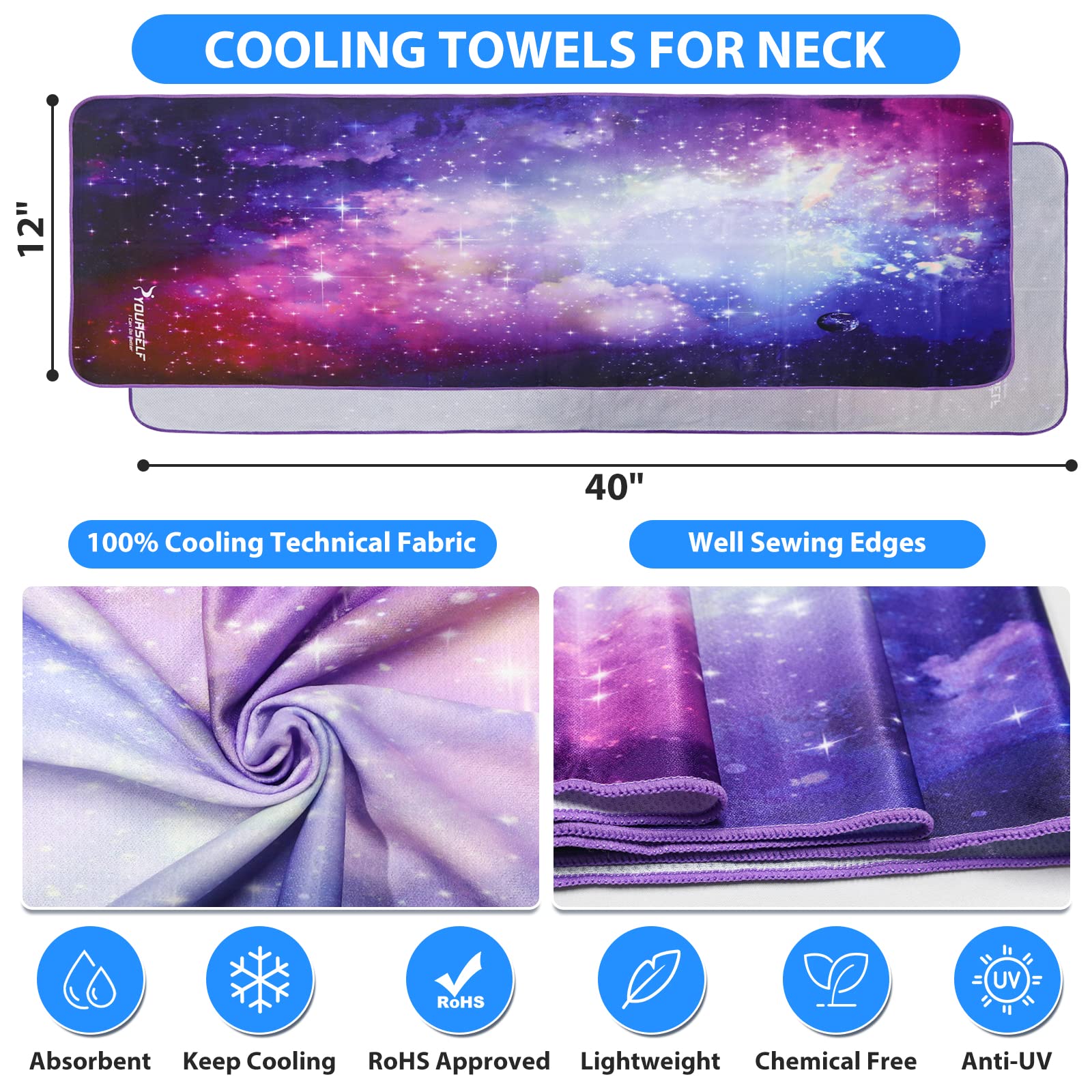 SYOURSELF Cooling Towel, Cooling Towels for Neck,40" x 12"Ice Towel for Instant Cooling Relief, Soft Breathable Chilly Towel, Perfect Yoga, Golf, Sports, Gym, Workout, Athletes Towel (1PC-Orange)